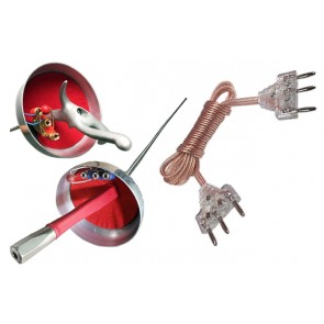 3 PCS Electric Epee Set: 2 Epee + Clear Body Cord